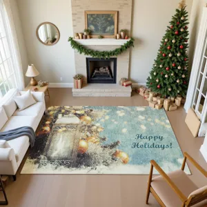 Luxury Washable Indoor/Outdoor Merry & Bright Skydust 3\' x 5\' Rug