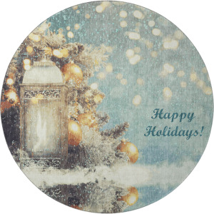 Luxury Washable Indoor/Outdoor Merry & Bright Skydust 8' x 8' Round Rug