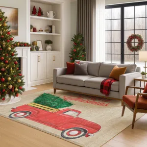 Luxury Washable Indoor/Outdoor Merry & Bright Putty 2\'6\" x 3\'10\" Rug