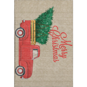 Luxury Washable Indoor/Outdoor Merry & Bright Putty Rug