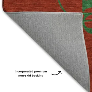 Luxury Washable Indoor/Outdoor Merry & Bright Red 9\' x 12\' Rug