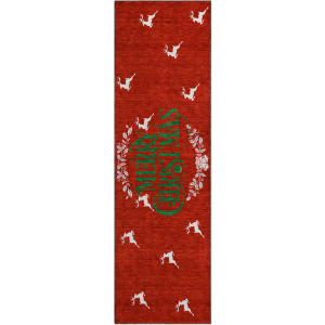 Luxury Washable Indoor/Outdoor Merry & Bright Red 2'3