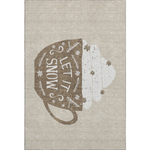 Luxury Washable Indoor/Outdoor Merry & Bright Beige Rug