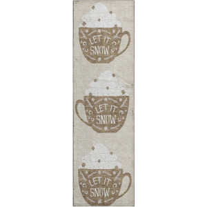 Luxury Washable Indoor/Outdoor Merry & Bright Beige 2'3