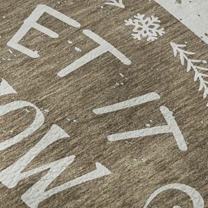 Luxury Washable Indoor/Outdoor Merry & Bright Beige 2\'6\" x 3\'10\" Rug