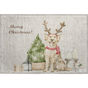 Luxury Washable Indoor/Outdoor Merry & Bright Beige Rug