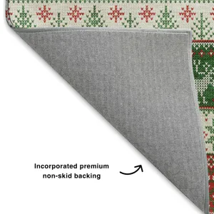 Luxury Washable Indoor/Outdoor Merry & Bright Red 1\'8\" x 2\'6\" Rug