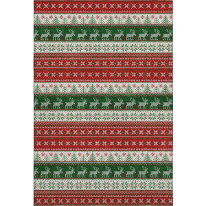Luxury Washable Indoor/Outdoor Merry & Bright Red Rug