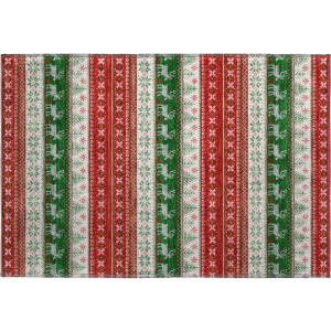 Luxury Washable Indoor/Outdoor Merry & Bright Red Rug