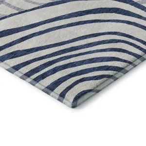 Machine Washable Indoor/Outdoor Neo Blue 2\'6\" x 3\'10\" Rug