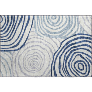 Machine Washable Indoor/Outdoor Neo Blue Rug