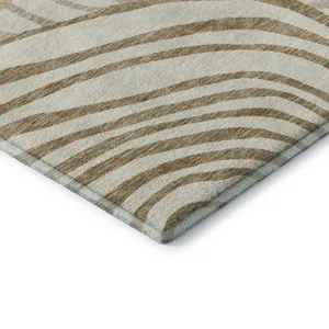 Machine Washable Indoor/Outdoor Neo Gold 1\'8\" x 2\'6\" Rug