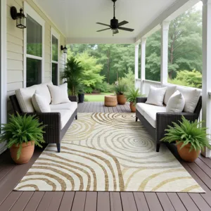 Machine Washable Indoor/Outdoor Neo Gold 10\' x 14\' Rug