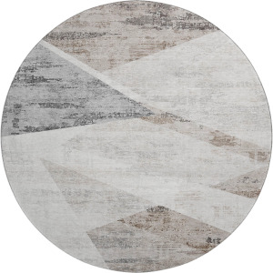 Machine Washable Indoor/Outdoor Neo Silver 8' x 8' Round Rug