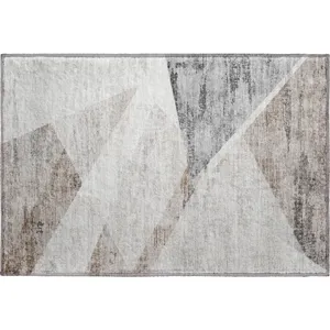 Machine Washable Indoor/Outdoor Neo Silver 1\'8\" x 2\'6\" Rug