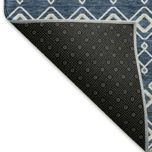 Machine Washable Indoor/Outdoor Neo Navy 10\' x 14\' Rug