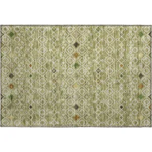 Machine Washable Indoor/Outdoor Neo Sage 1\'8\" x 2\'6\" Rug