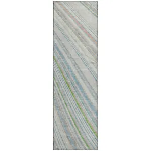 Machine Washable Indoor/Outdoor Neo Ivory 2\'3\" x 7\'6\" Runner Rug