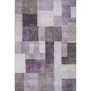 Machine Washable Indoor/Outdoor Neo Eggplant 5\' x 7\'6\" Rug