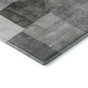 Machine Washable Indoor/Outdoor Neo Pewter 1\'8\" x 2\'6\" Rug