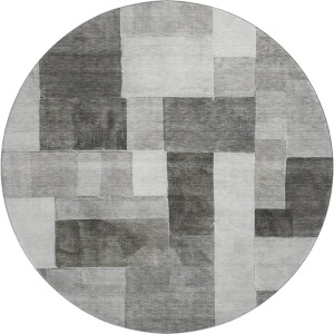 Machine Washable Indoor/Outdoor Neo Pewter 8' x 8' Round Rug