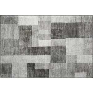 Machine Washable Indoor/Outdoor Neo Pewter 1\'8\" x 2\'6\" Rug