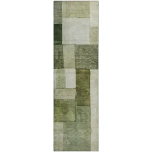 Machine Washable Indoor/Outdoor Neo Sage 2\'3\" x 7\'6\" Runner Rug