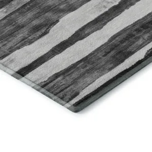 Machine Washable Indoor/Outdoor Neo Charcoal 1\'8\" x 2\'6\" Rug