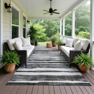 Machine Washable Indoor/Outdoor Neo Charcoal 5\' x 7\'6\" Rug