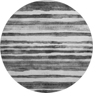 Machine Washable Indoor/Outdoor Neo Charcoal 8' x 8' Round Rug