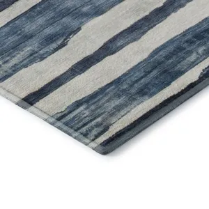 Machine Washable Indoor/Outdoor Neo Denim 2\'3\" x 7\'6\" Runner Rug