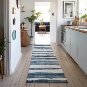 Machine Washable Indoor/Outdoor Neo Denim 2\'3\" x 7\'6\" Runner Rug