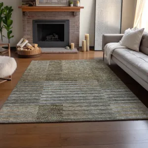 Machine Washable Indoor/Outdoor Neo Taupe 10\' x 14\' Rug