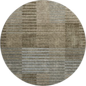 Machine Washable Indoor/Outdoor Neo Taupe 8' x 8' Round Rug