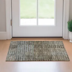 Machine Washable Indoor/Outdoor Neo Taupe 1\'8\" x 2\'6\" Rug