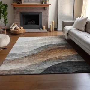 Machine Washable Indoor/Outdoor Neo Khaki 8\' x 10\' Rug