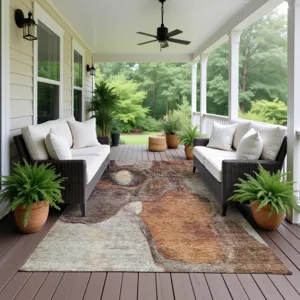 Machine Washable Indoor/Outdoor Neo Coffee 5\' x 7\'6\" Rug
