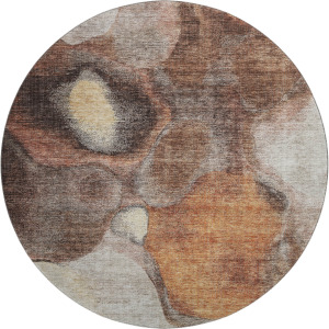 Machine Washable Indoor/Outdoor Neo Coffee 8' x 8' Round Rug