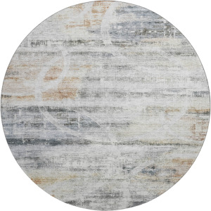 Machine Washable Indoor/Outdoor Neo Silver 8' x 8' Round Rug