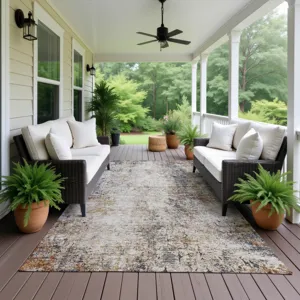 Machine Washable Indoor/Outdoor Neo Putty 9\' x 12\' Rug