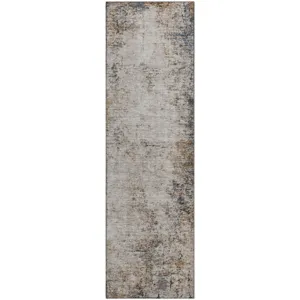 Machine Washable Indoor/Outdoor Neo Putty 2\'3\" x 7\'6\" Runner Rug