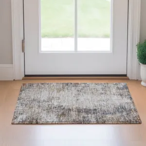 Machine Washable Indoor/Outdoor Neo Putty 1\'8\" x 2\'6\" Rug