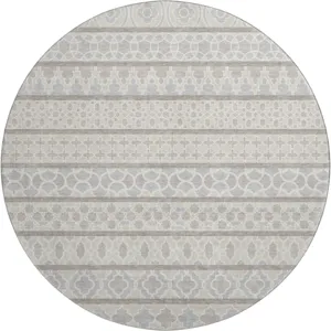 Machine Washable Indoor/Outdoor Neo Ivory 8\' x 8\' Round Rug