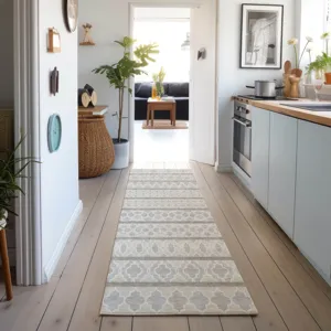 Machine Washable Indoor/Outdoor Neo Ivory 2\'3\" x 7\'6\" Runner Rug