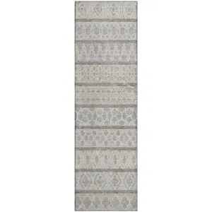 Machine Washable Indoor/Outdoor Neo Ivory 2\'3\" x 7\'6\" Runner Rug