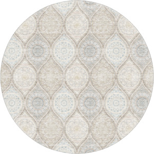 Machine Washable Indoor/Outdoor Neo Linen 8' x 8' Round Rug