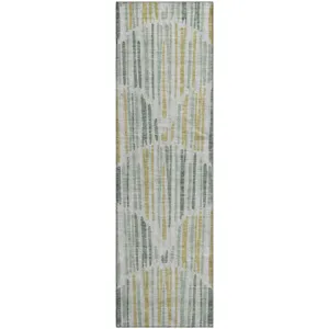 Machine Washable Indoor/Outdoor Neo Sage 2\'3\" x 7\'6\" Runner Rug