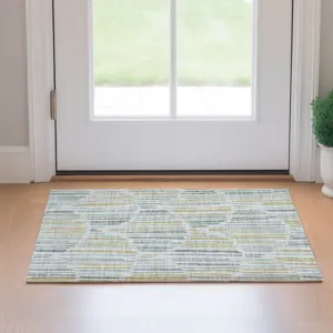 Machine Washable Indoor/Outdoor Neo Sage 1\'8\" x 2\'6\" Rug