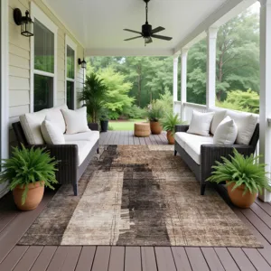 Indoor/Outdoor Nouveau Brown 2\'6\" x 3\'10\" Rug