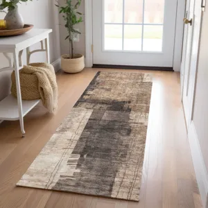 Indoor/Outdoor Nouveau Brown 2\'3\" x 7\'6\" Runner Rug